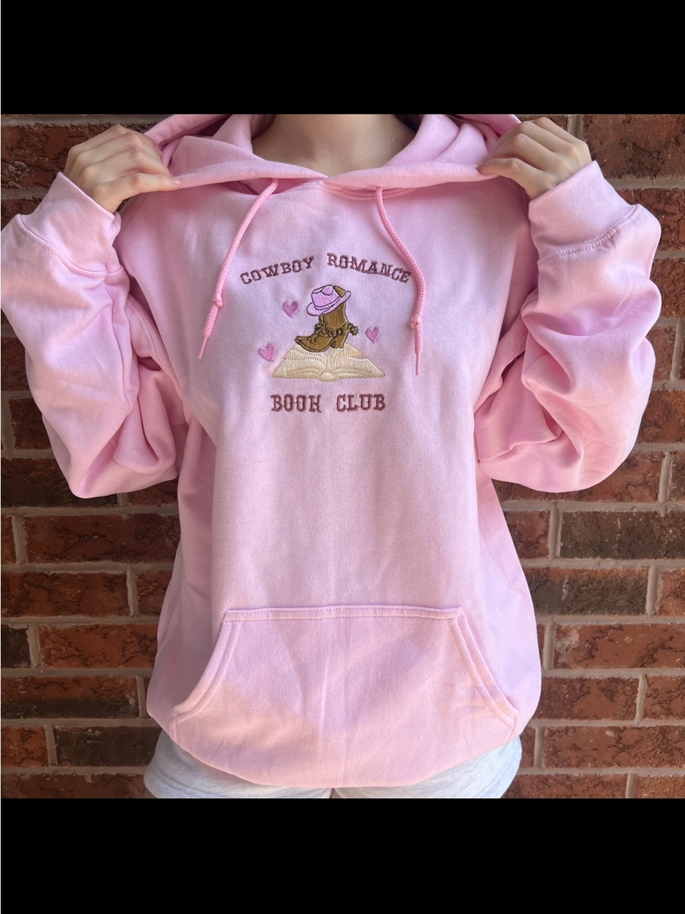 Gildan Pink "Cowboy Romance Book Club" Pullover Hoodie